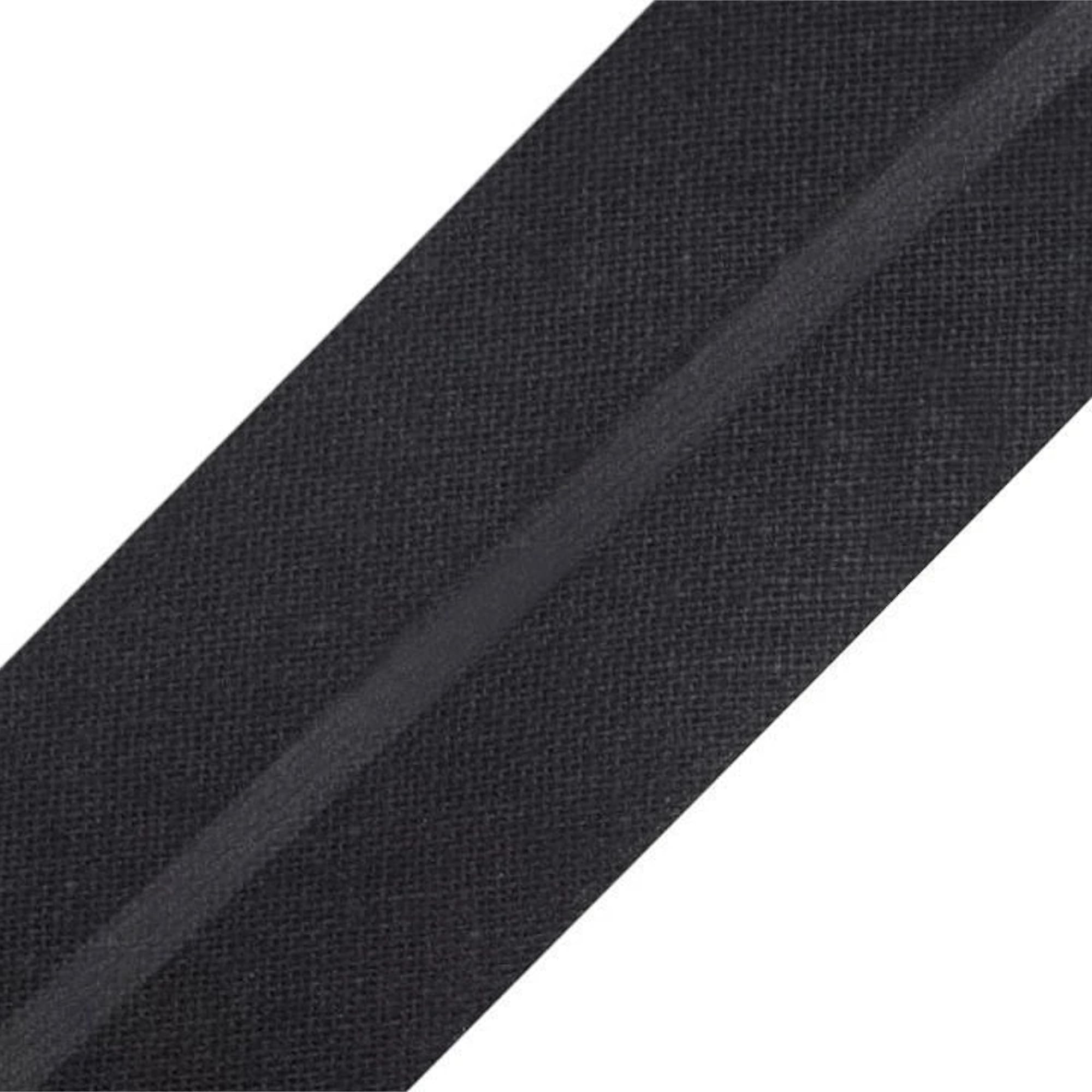 Biais simple de couture en coton tissu noir largeur 20 mm longueur 25 m ruban