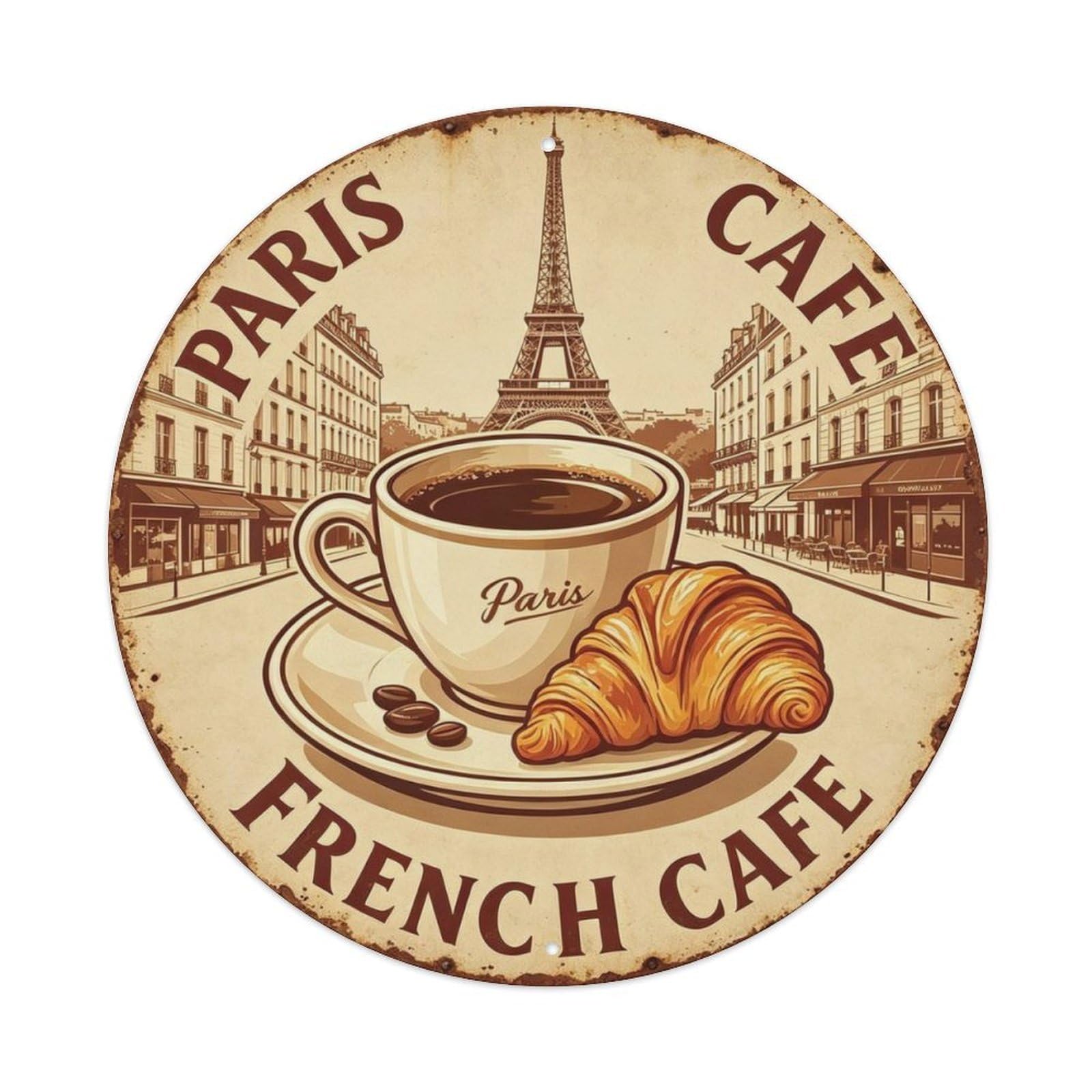 Paris French Cafe Metal Tin Sign Plaque