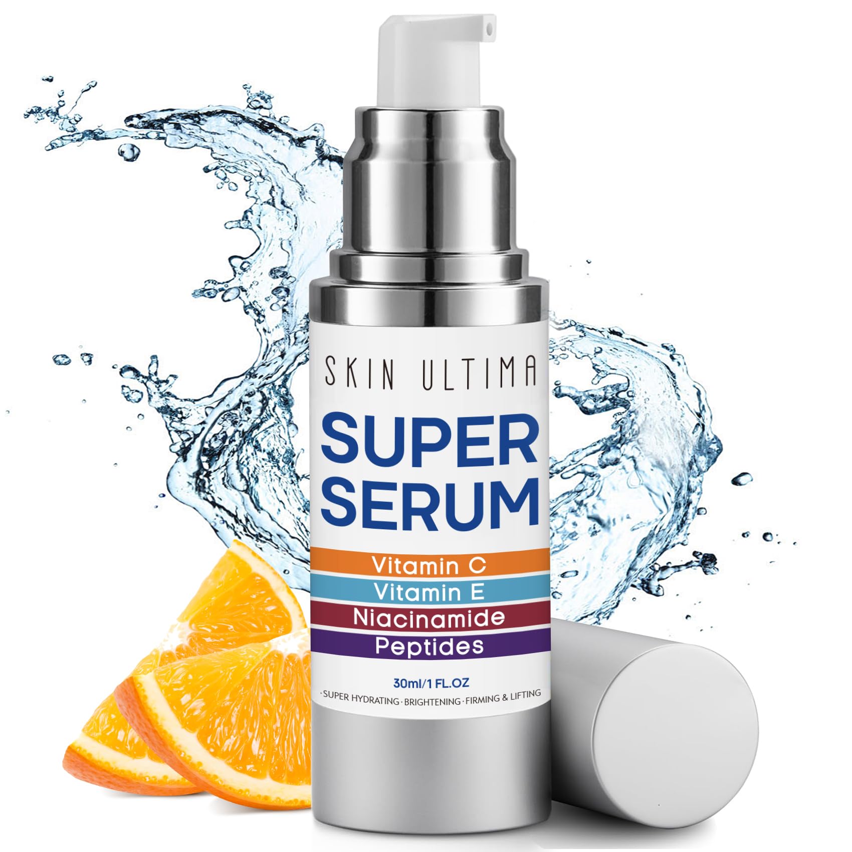 Super C Face Serum For Women over 70, Dark Spots Remover with Vitamin C & E, Niacinamide, Peptides - Brightening, Anti Aging & Wrinkles, Hydrating, Firms, Lifts for Sensitive Skin, 1 fl oz