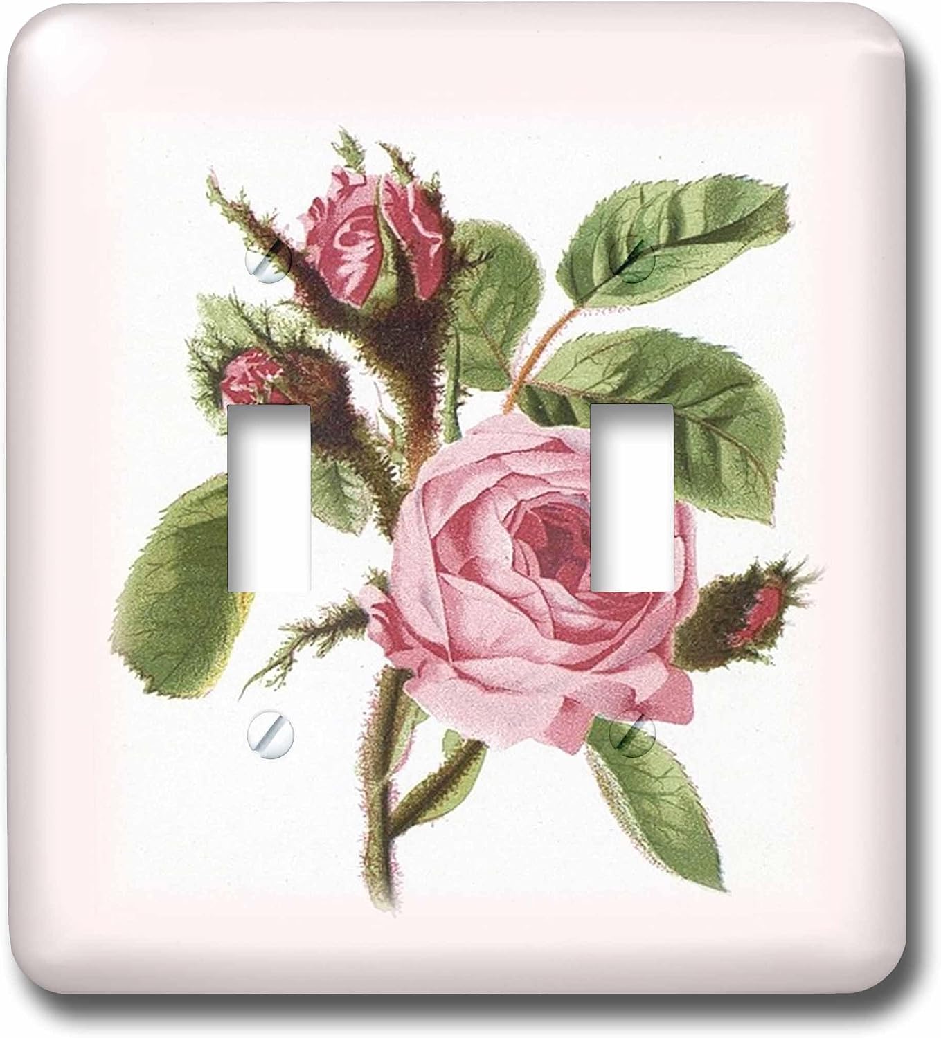 3dRose lsp_44839_2 Double Toggle Switch with Victoria Pink Rose
