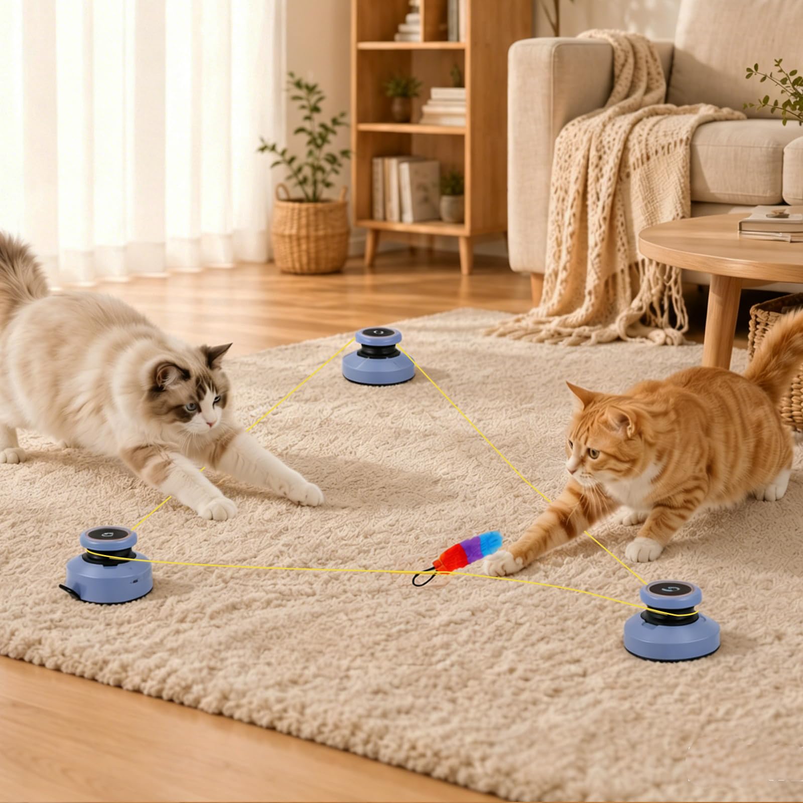 Katzenspielzeug, Selbstbeschäftigung Aufladbare Elektrisch Cat Toys Interaktives Intelligenzspielzeug Katzenspielzeug Satz Katzen Geschwindigkeit Einstellbar Katzenlaufband (A)