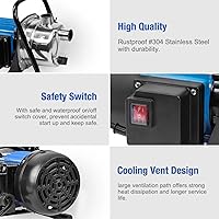 Vista 6 de FLUENTPOWER Bomba de transferencia portátil de 1 HP para jardín, bomba eléctrica de refuerzo para aspersores de 900 GPH, bomba de chorro para pozos