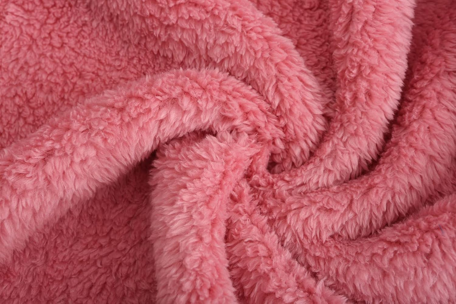 Boys Girls Soft Fleece Sherpa Full-zip Jacket (12 Years, Pink Hooded)
