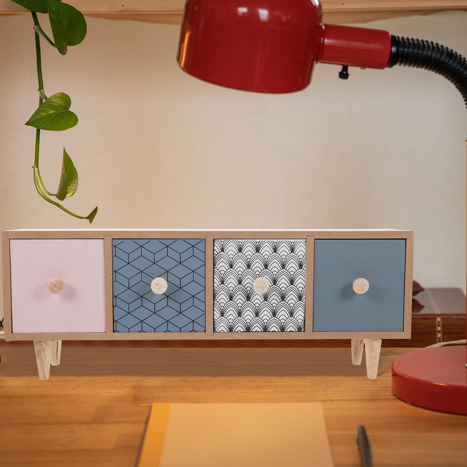 UKCOCO Organizador de Escritorio Multifunción de Madera Cajones, Caja de Almacenamiento Clasificada Adecuado para Sala y Vestidores, Diseño