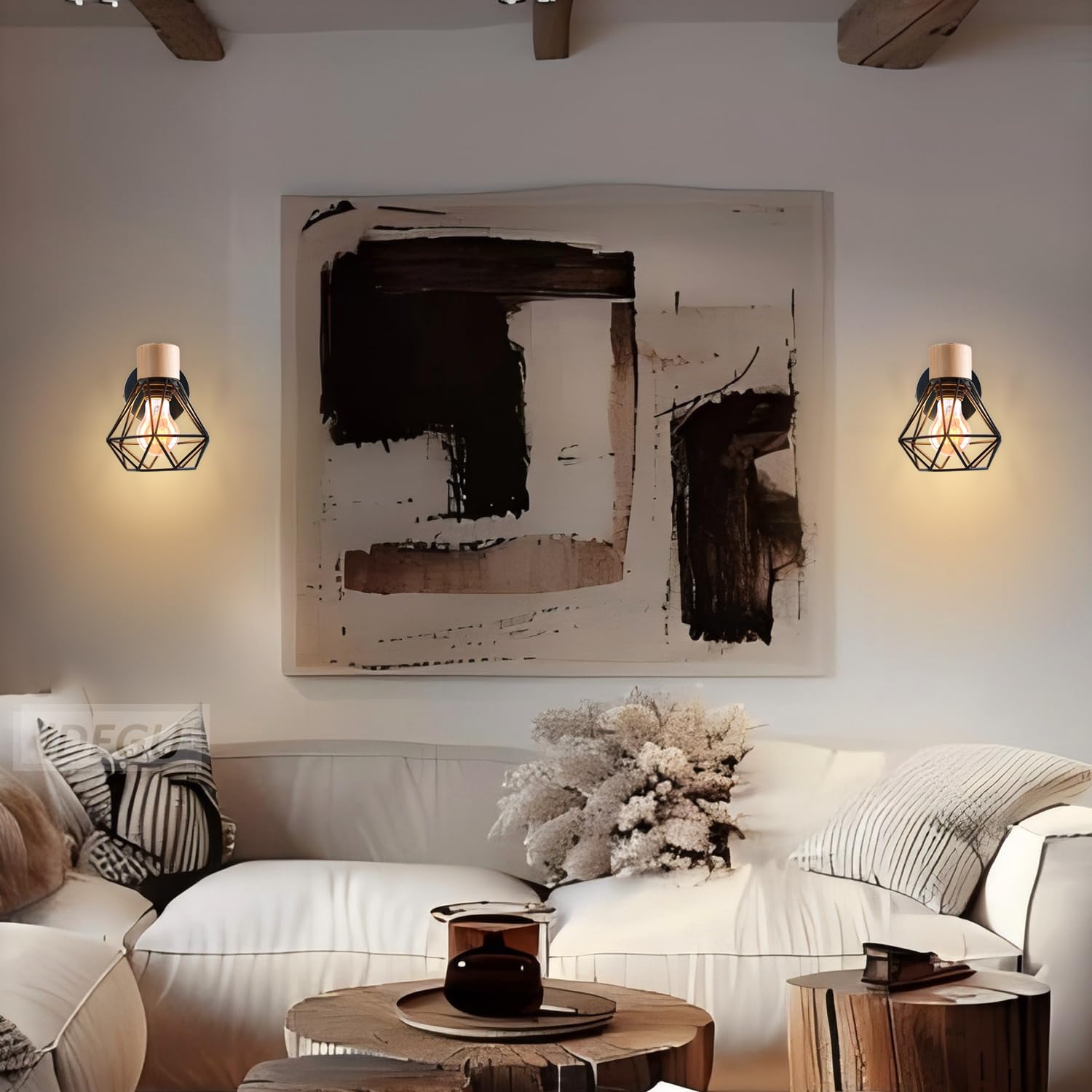 2 Pezzi Applique Da Parete Con Interruttore, Moderna Lampada Da Parete Con Paralume Regolabile E27 Edison Interno Per Soggiorno Camera Da Letto Sala Da Pranzo Nero 64059617