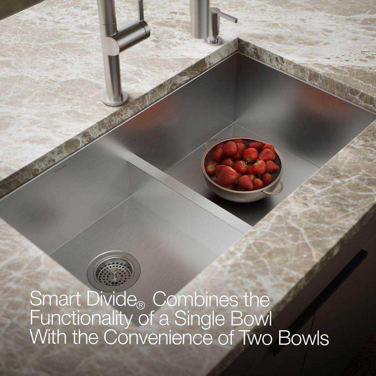 KOHLER VAULT™ SMART DIVIDE™ DOUBLE EQUAL SINK