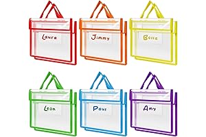 Teling Classpack, 12 Pack Thick Clear Book Pouches for Classroom