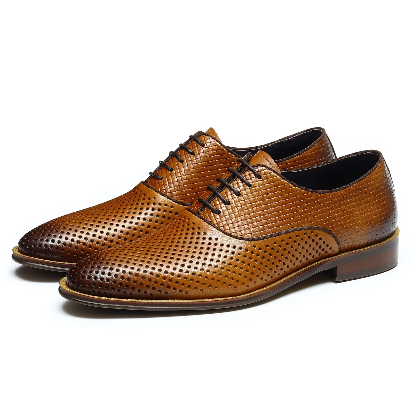 Oxfords Traspiranti Vuote da Uomo Scarpe in Pelle Casual a Rete