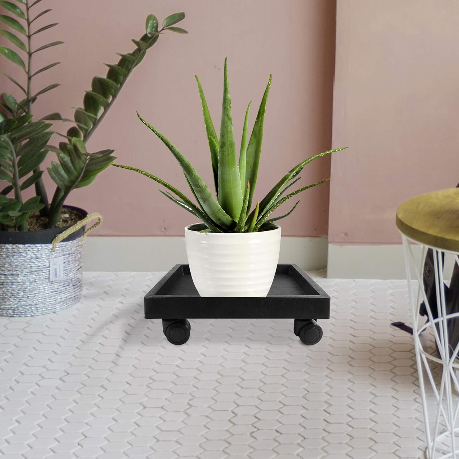 Buy Cabilock Square Plant Stand Caddy Plant Saucer Tray with Wheels