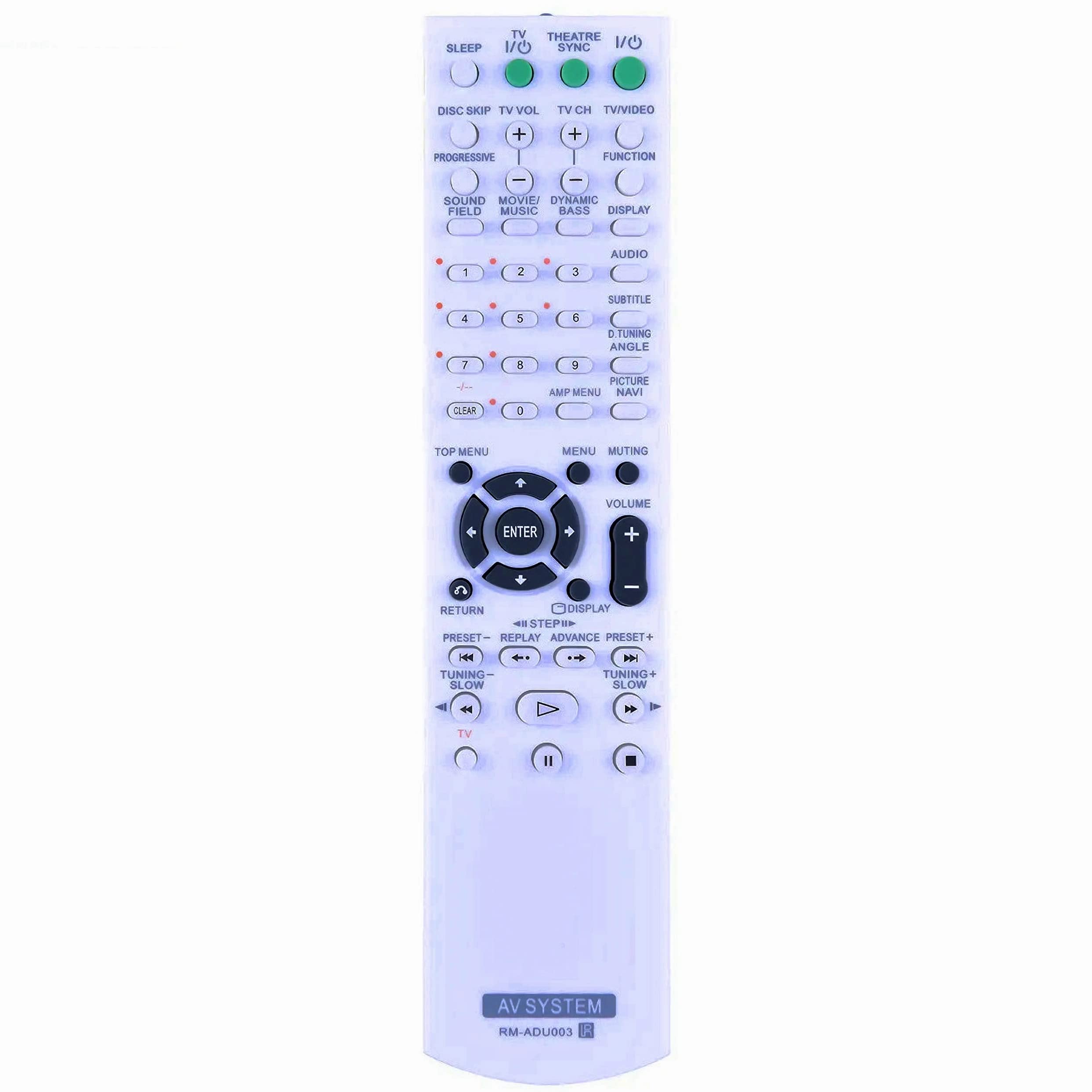 RM-ADU003 Home Theater Remote Control for Sony DAV-DX155, DAV-DX255, DAV-DX315, DAV-DZ120, HCD-DX255, HCD-DX315, HCD-DZ120