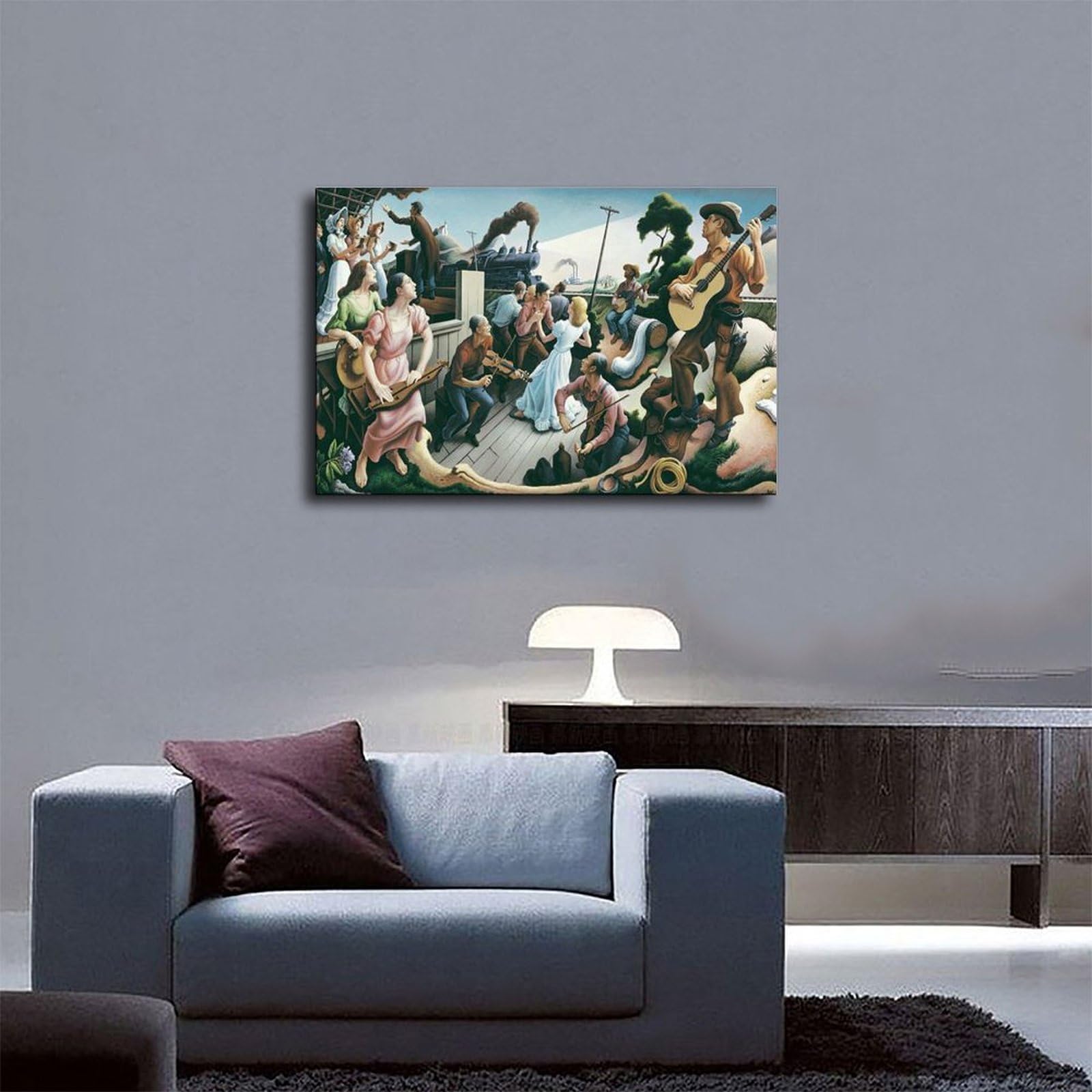 WCYB The Sources of Country Music di Thomas Hart Benton Poster stampe su tela Deco Dipinti Wall Art Unframe 61 cm L x 91,4 cm W