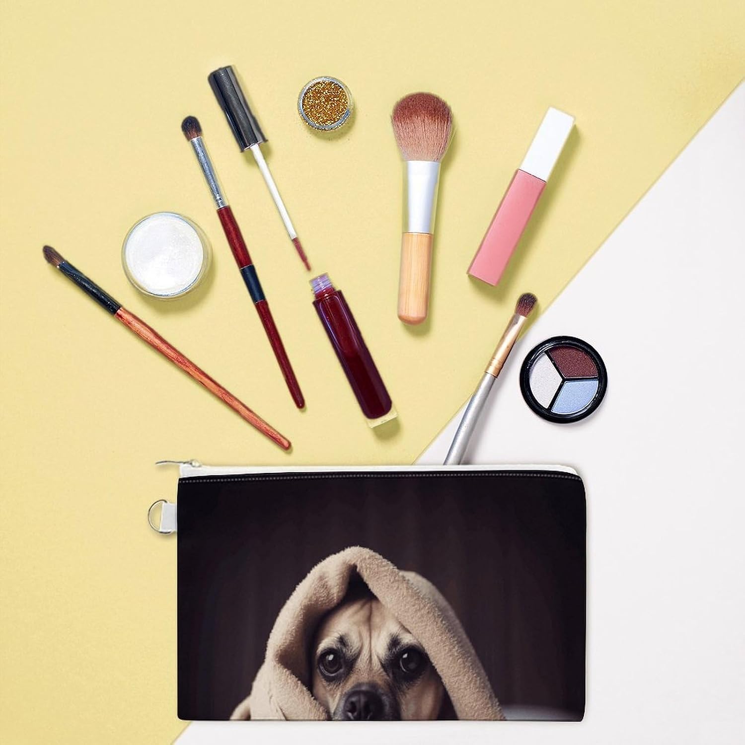 Dog in A Blanket Wallet, Durable Canvas Material And Zipper, Tool Pouch, Compact And Exquisite,Utility Multipurpose Storage Bag for Men And Women