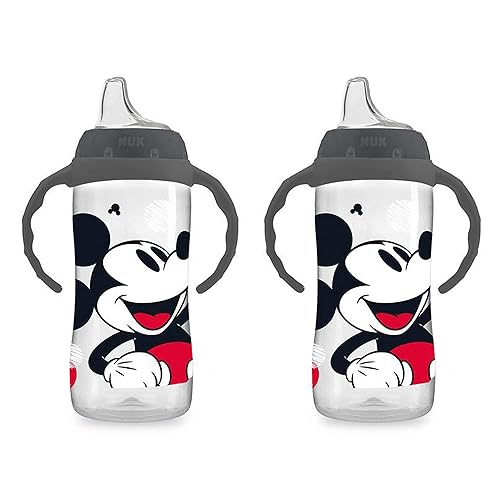 NUK Mickey Mouse - Vaso grande para aprendizaje de 10 onzas, paquete de 2 unidades, sin BPA, a prueba de derrames