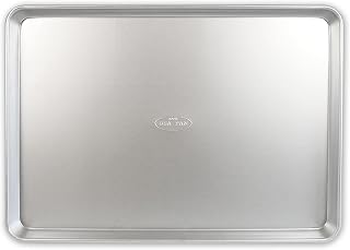 Bandeja para hornear extra grande sin revestimiento de acero aluminizado tradicional, fabricada sin revestimiento antiadherente