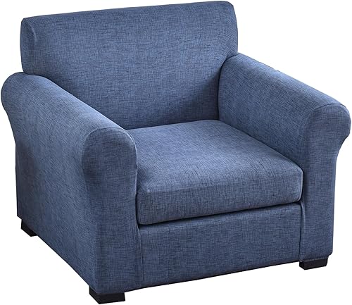 Miniatura 21 de KRFOONN Funda de sofá de 4 piezas con estampado para sofás de 3 cojines, funda elástica con 3 fundas de cojín separadas, protector de muebles Color