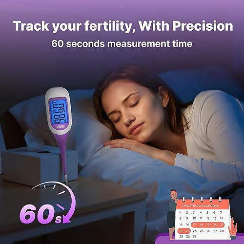 Miniatura 2 de Termómetro basal digital, alta precisión de 1100 grados, lectura rápida de 10 segundos, última recuperación de memoria, termómetro BBT preciso para
