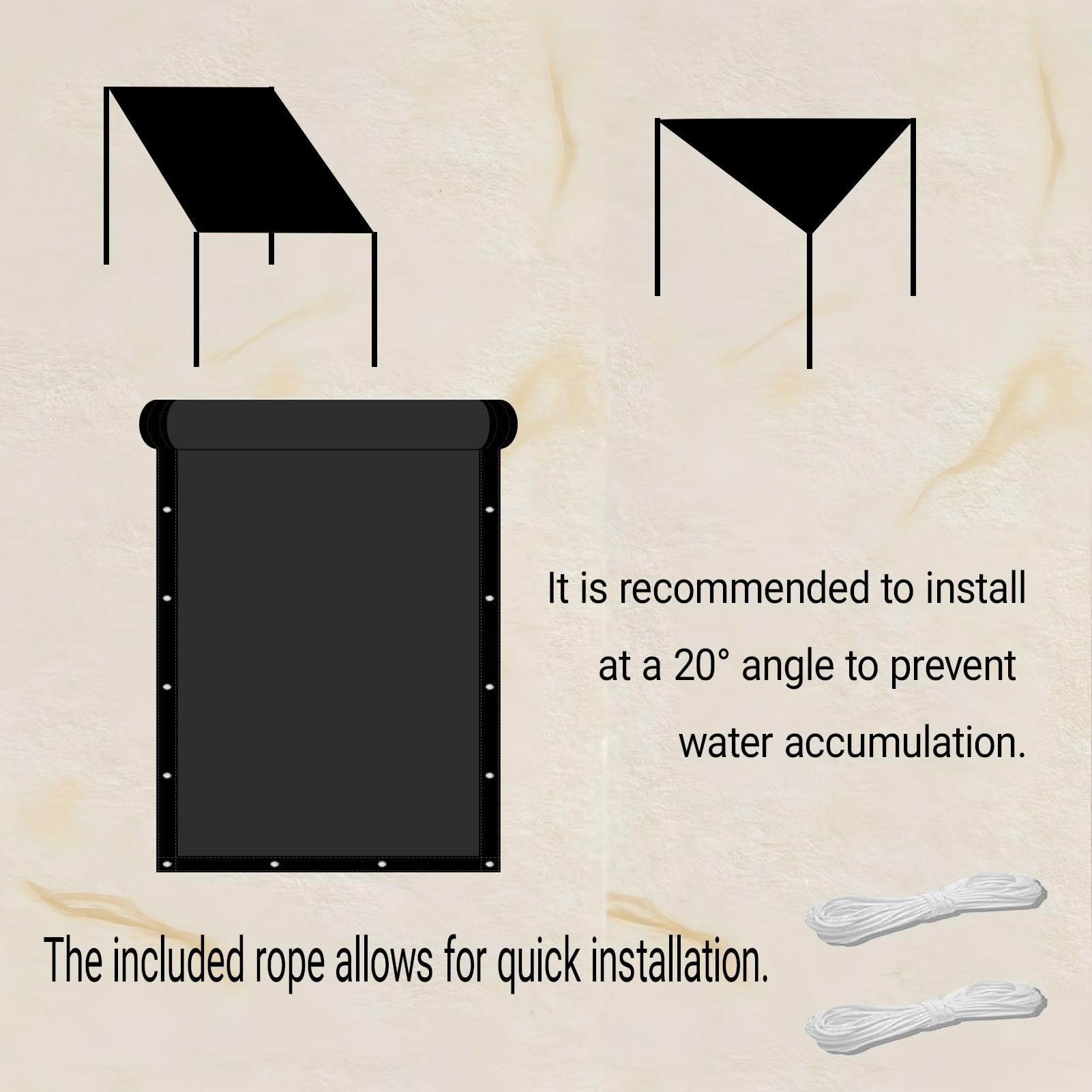 Sonnensegel 270 x 330 cm Wir Machen Sondergrößen Garten Segel Wetterbeständig mit UV Schutz für Garten/Balkon & Terrasse, Taupe