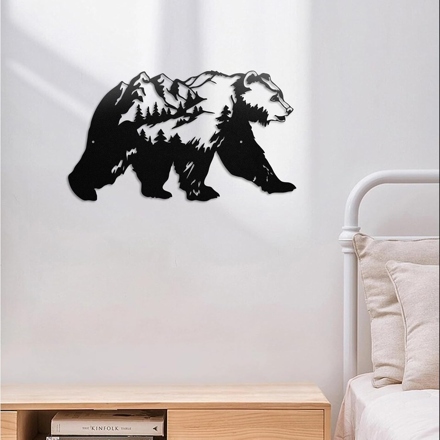 Resama Metall Bear Forest Pine Tree Wall Art Bear Peak image 5