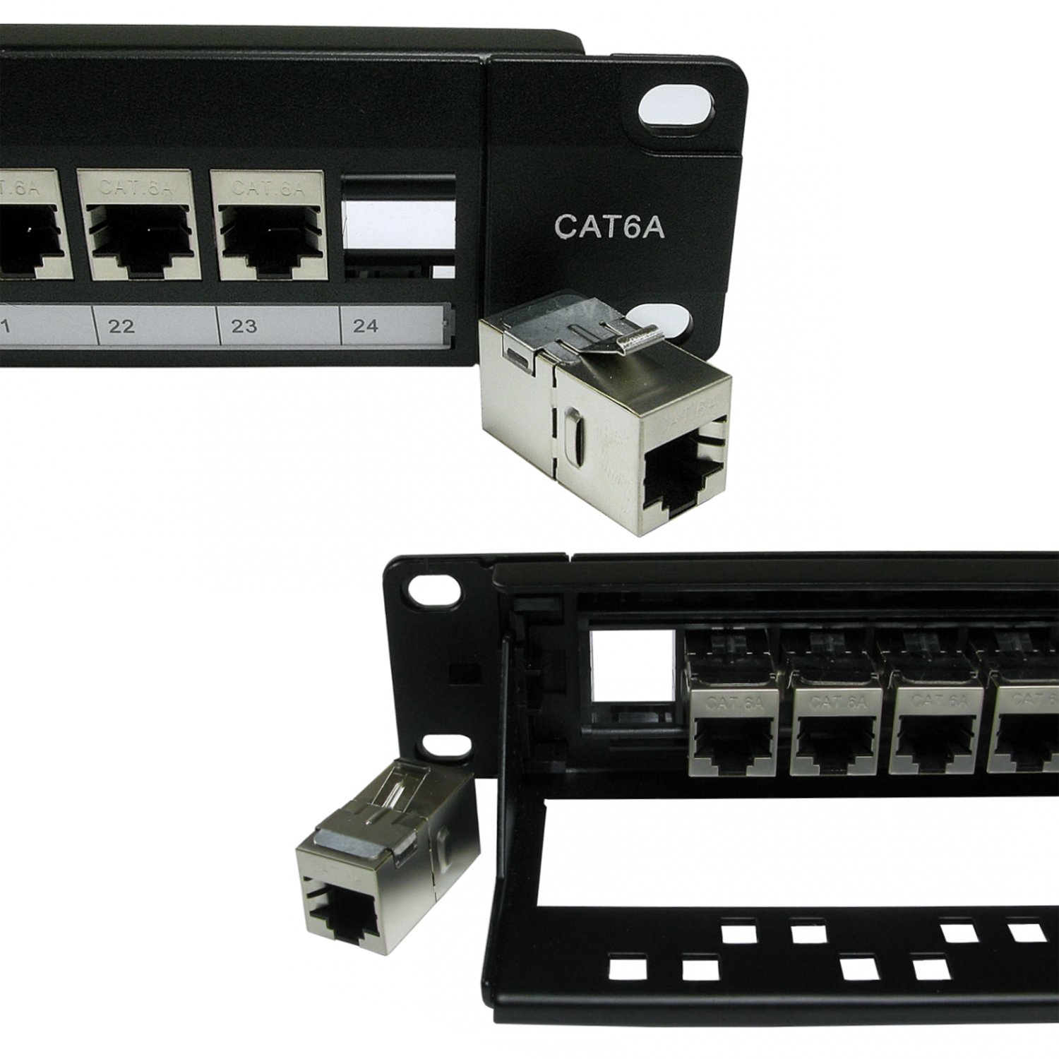 DIGITUS patchpaneel - 19 inch - Cat-6A - 24-poorts RJ45