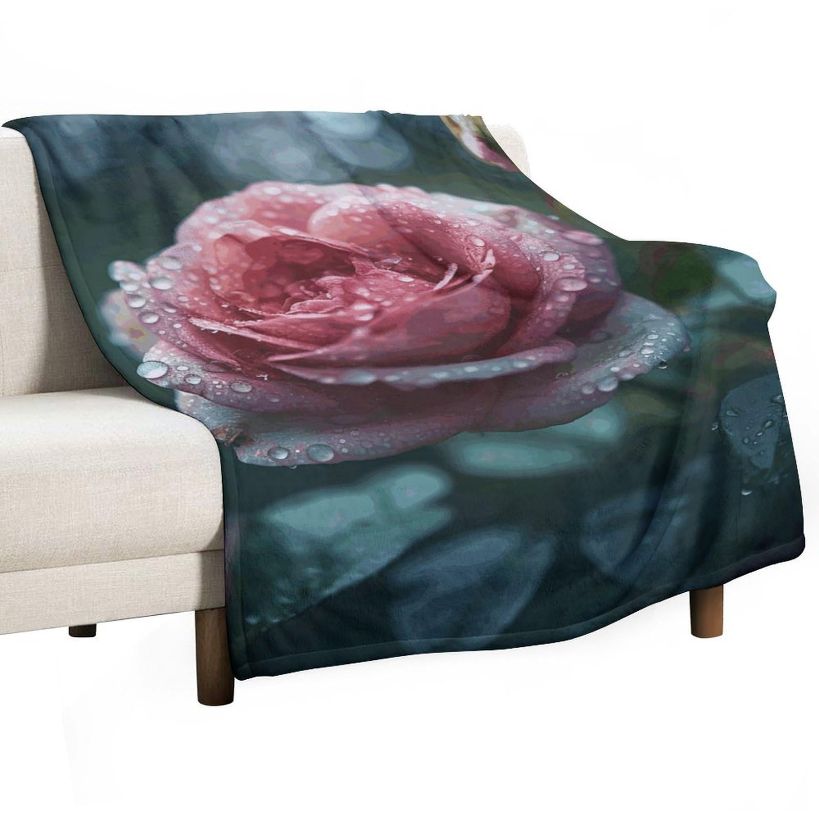 Couverture polaire contre le froid rideau de roses toutes saisons