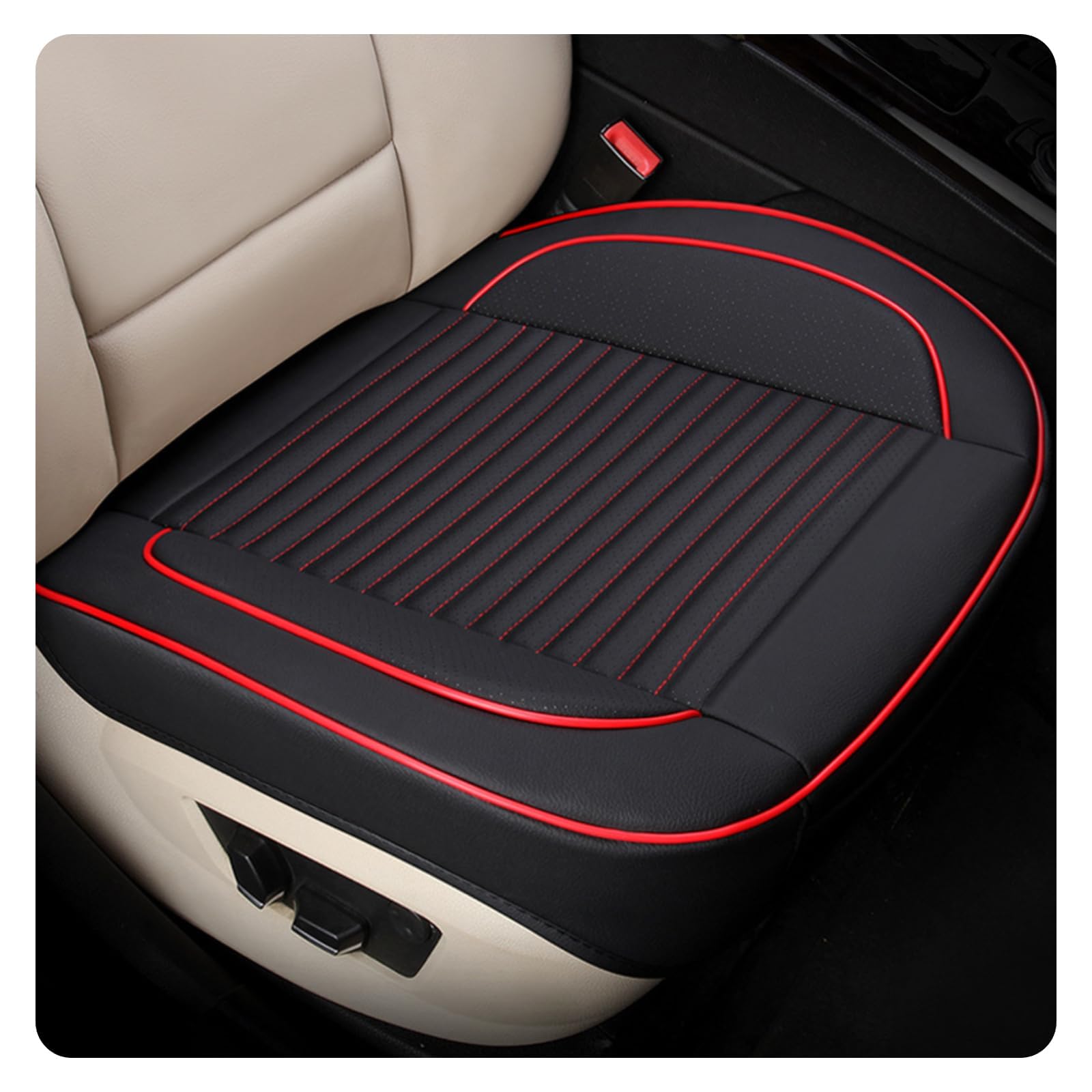 QYETRGF Car Seat Protector for Front, for Dacia Spring Lodgy Dokker Duster Logan Sandero Stepway Seat Bottom with Storage Pocket, Anti-Slip Soft Seat Cushion for Driving,A