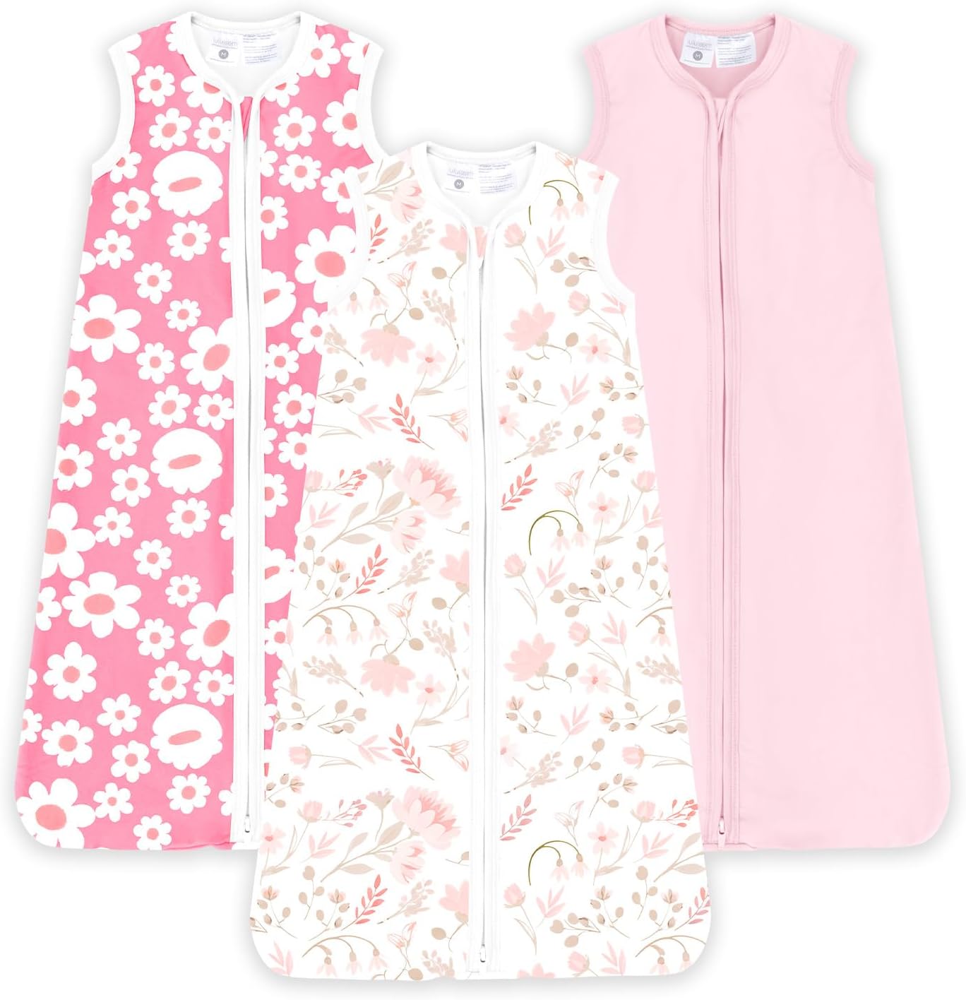 Sleep Sack 0.5 TOG, Soft Baby Wearable Blanket, Lightweight with 2-Way Zipper, 3-Pack for Newborns to Toddlers