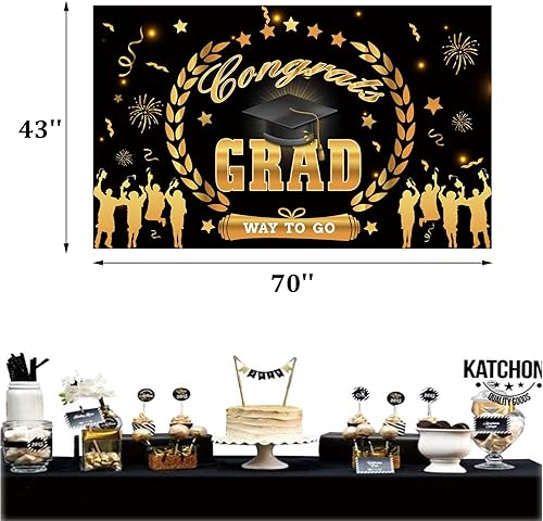 Miniatura 2 de DmHirmg Cartel de fondo de graduación para decoraciones de graduación, suministros de fiesta, fondo de graduación para decoración de graduación,