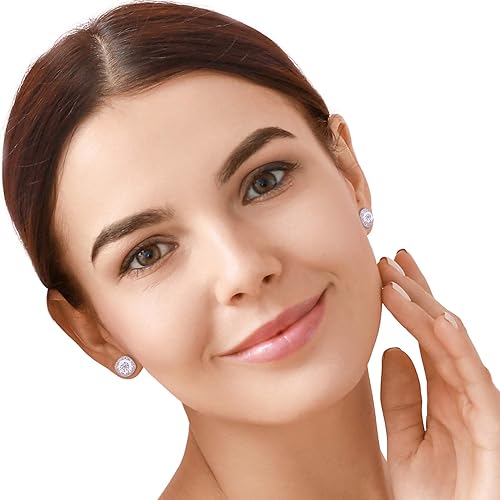 Miniatura 3 de Aretes bañados en oro blanco de 18 K con forma de circonita cúbica (1.90 quilates) por Orrous & Co.