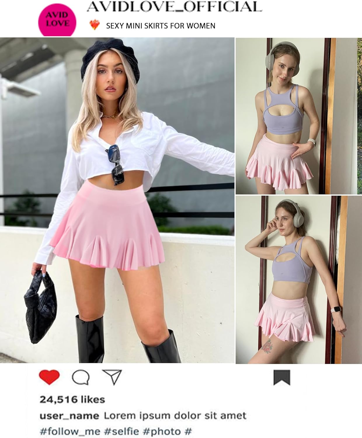 Avidlove Mini Skirt for Women Sexy Pleated Skirts High Waist Skater Skirt Ruffle Lingerie Skirts - Image 4