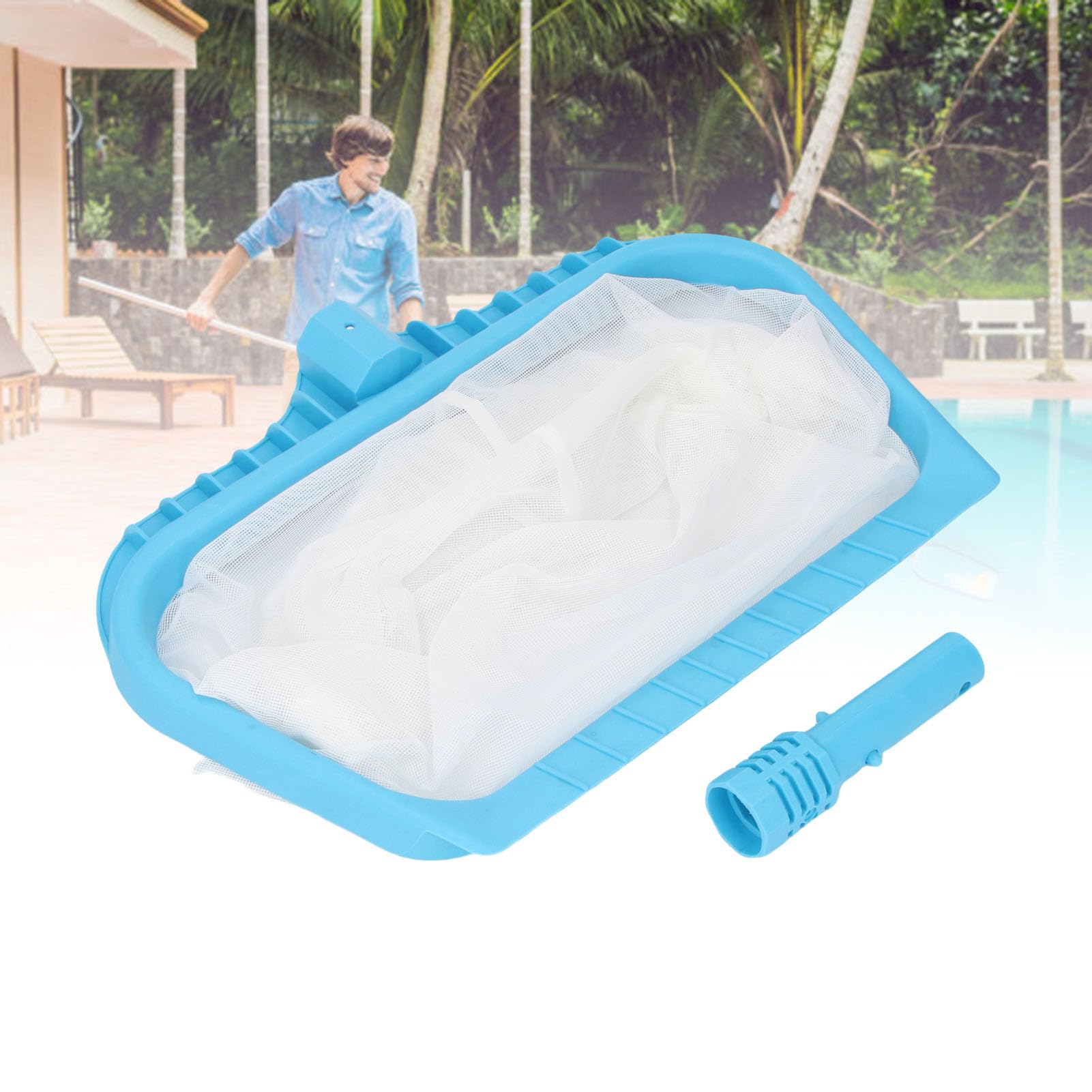 Ausla Épuisette de Piscine Robuste à Profonde avec Cadre renforcé et Filet Remplaçable pour Piscines Hors Sol, Enterrées et étangs
