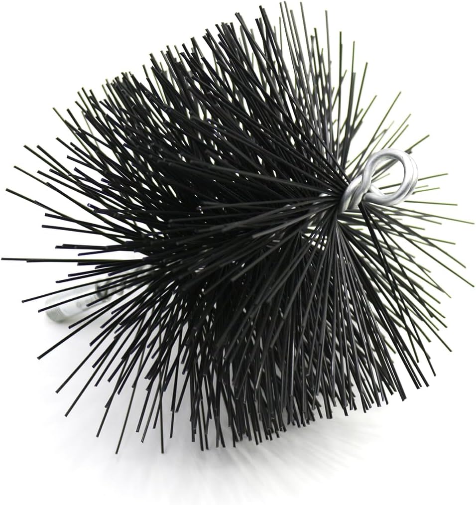 Chimney Brush Head, 1/4" NPT Fittings Fireplace Brush, Cleaning Brush Head (7" Stainless Steel)