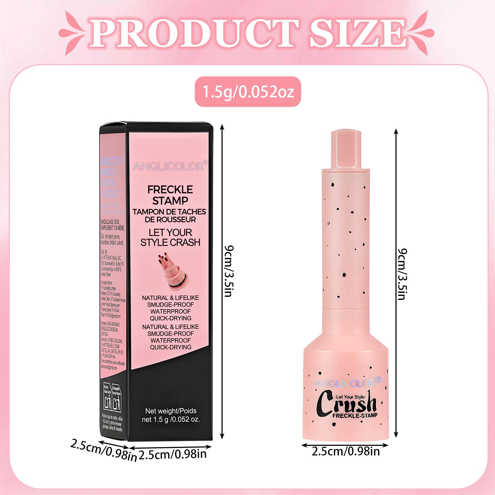 Timbro per Lentiggini Finte Waterproof,Timbro per Lentiggini a Cinque Punti,Freckle Maker, Simulazione Naturale per Trucco a Lunga Durata,Facile da Colorare,Impermeabile (Marrone chiaro)