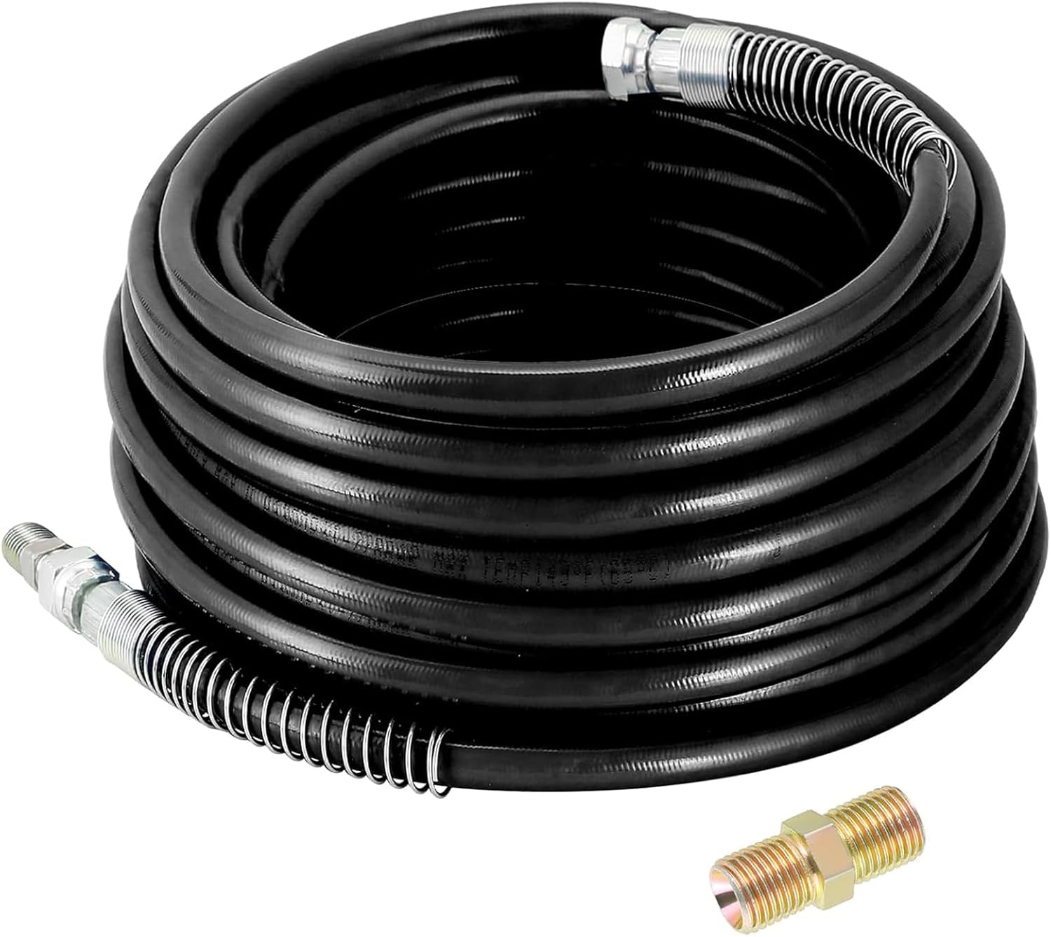 100Ft Airless Paint Spray Hose, 1/4 in High Pressure Universal Airless Paint Sprayer Hose Flexible Fiber Tube 3300 PSI Flexible Fiber Tube (Black, 100Ft / 30 m)