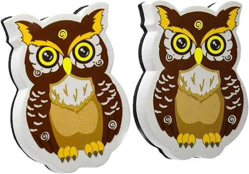 Magnetic Dry Erase Erasers Whiteboard Eraser Chalkboard Eraser Cute Owl Erasers with Felt for Teachers Office Home Pack of 2