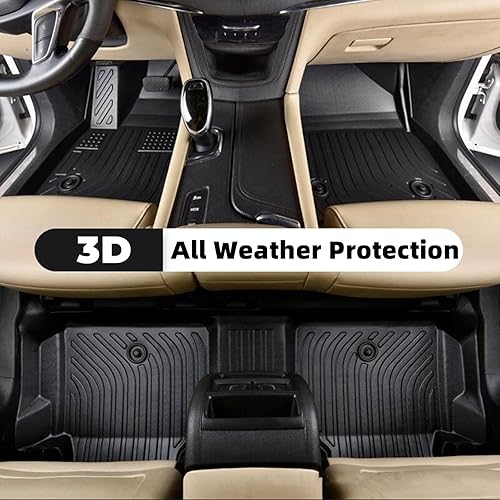 Miniatura 2 de Juego de tapetes de 2 filas y forros de carga, ajuste personalizado para Cadillac XT5 2017-2024, protector para todo tipo de clima, tapetes de goma