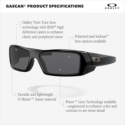 Miniatura 4 de Oakley Men's Oo9014 Gascan Rectangular Sunglasses negro