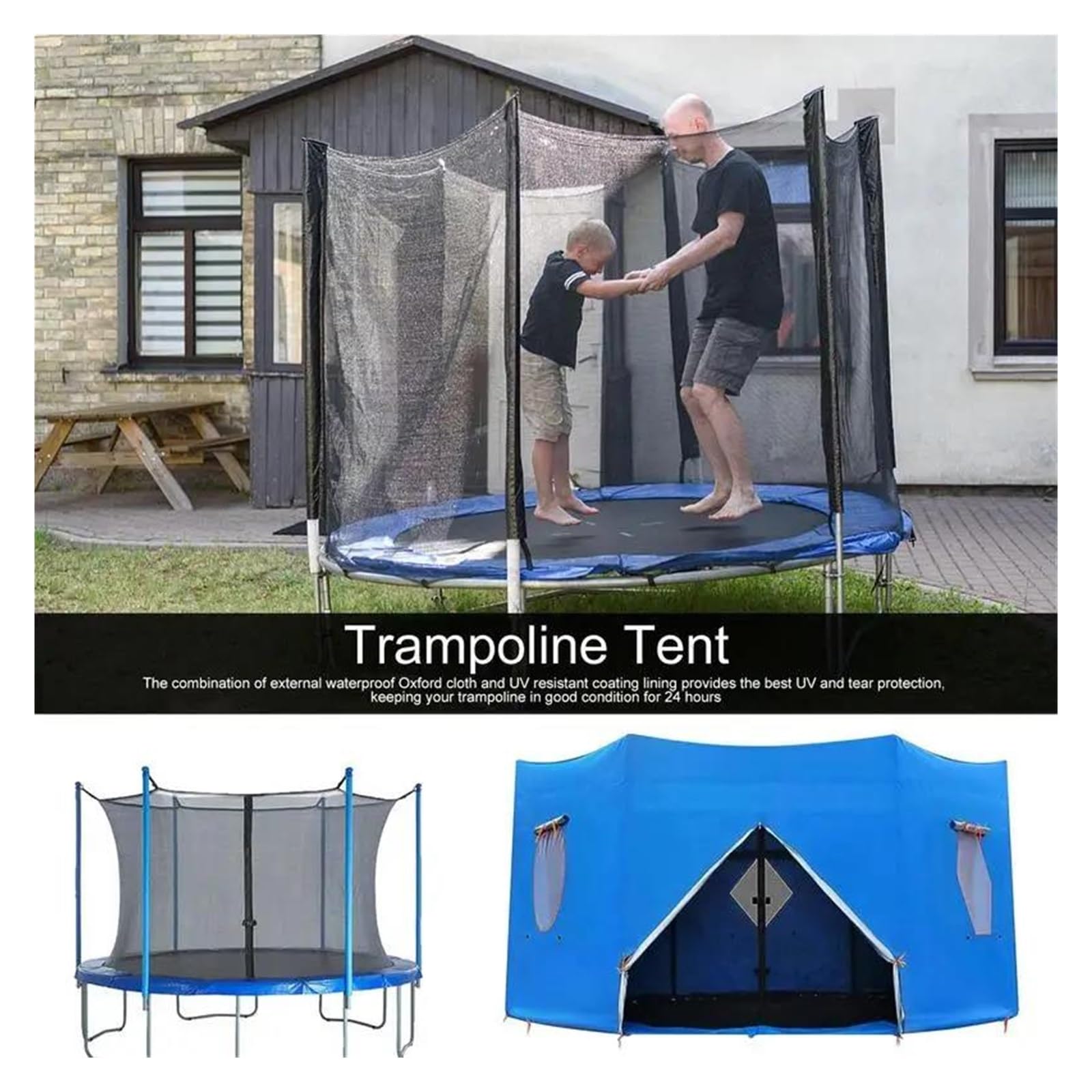 Colchoneta Recambio Exterior Trampolín Sombrilla para Trampolín, Toldo Redondo para Trampolín, Accesorios Protectores para Trampolín