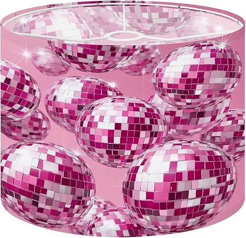 Miniatura 12 de boho Lampshades Lamp Shades 11"x11"x9" Preppy Disco Ball Trendy Purple Funky Coquette Disco Balls Mirror Light Shade for Table Lamps Floor Lamps