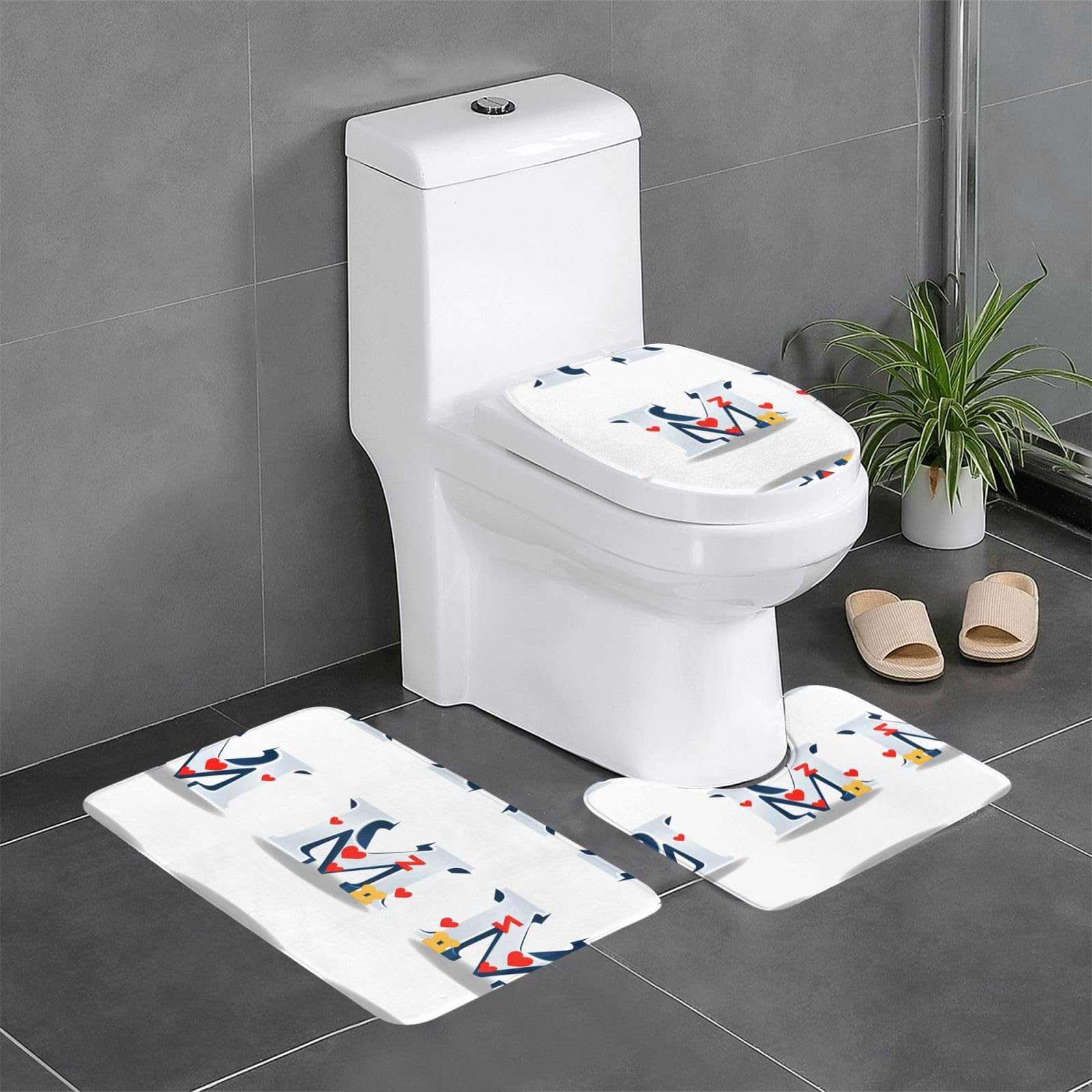 Tapis de salle de bain WHJSSF lot de 3 pour éviter les sols mouillés, entretien facile garanti