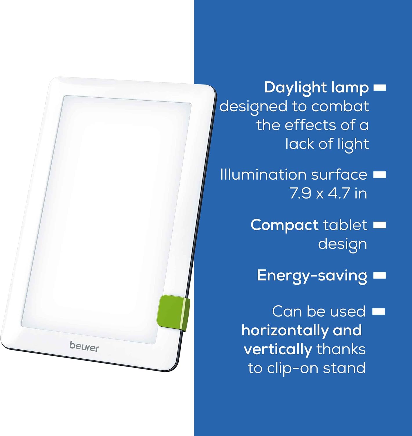 Beurer TL30 Portable Daylight Lamp- UV-Free 10,000 Lux LED Bright White Light Therapy for Home, Travel, & Office Lighting - Image 8