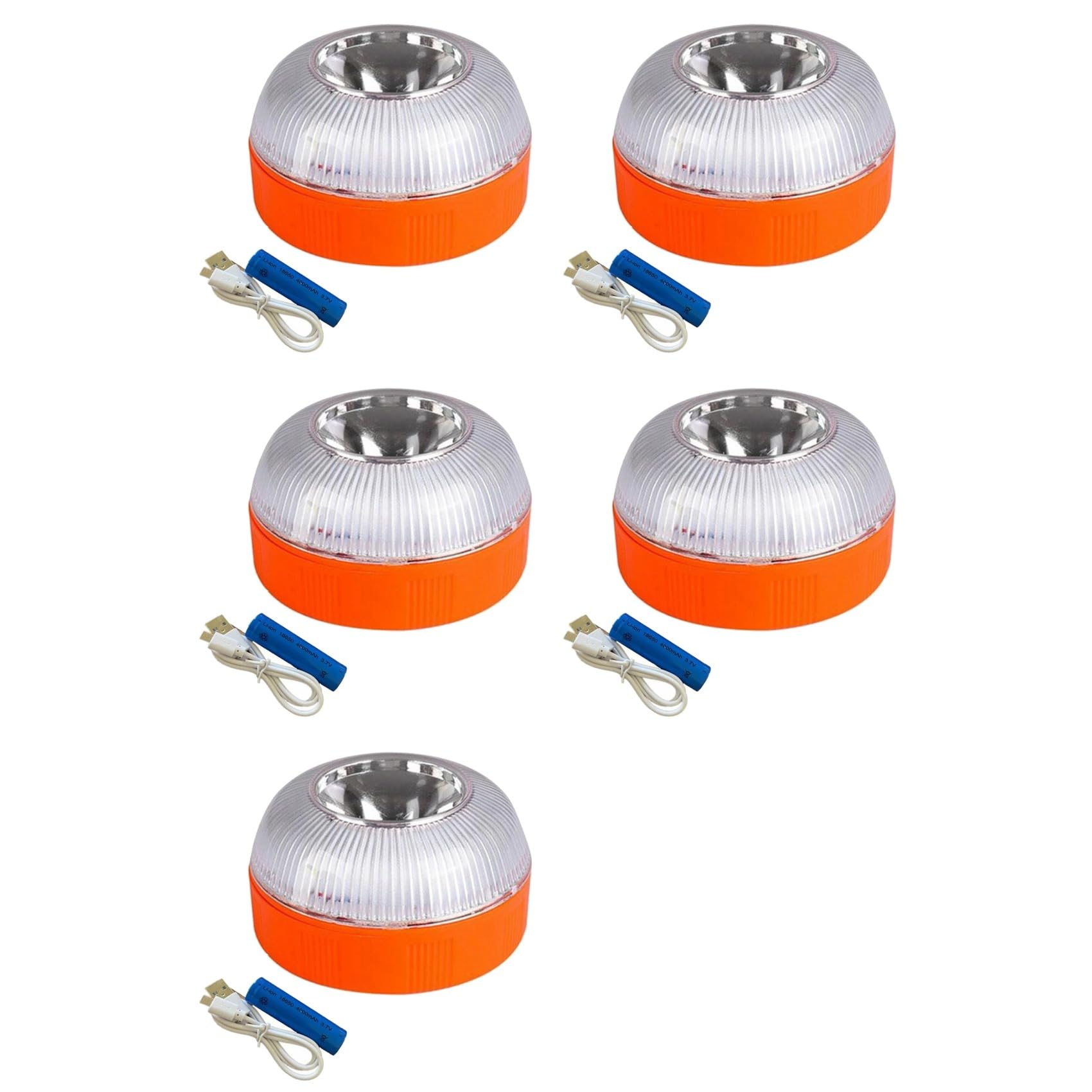 5X Luz de Emergencia para Coche V16, Luz de Baliza de Emergencia Recargable por USB, Luz de Advertencia Intermitente de Carretera LED para Coche, Camión Marino