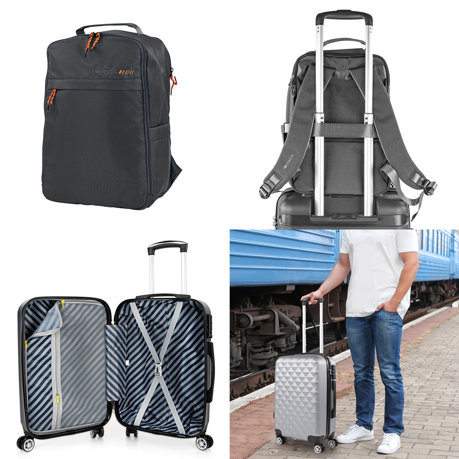 Maleta de cabina 55x40x20 - Maletas De Viaje Cabina Rígidas Trolley Con 4 R