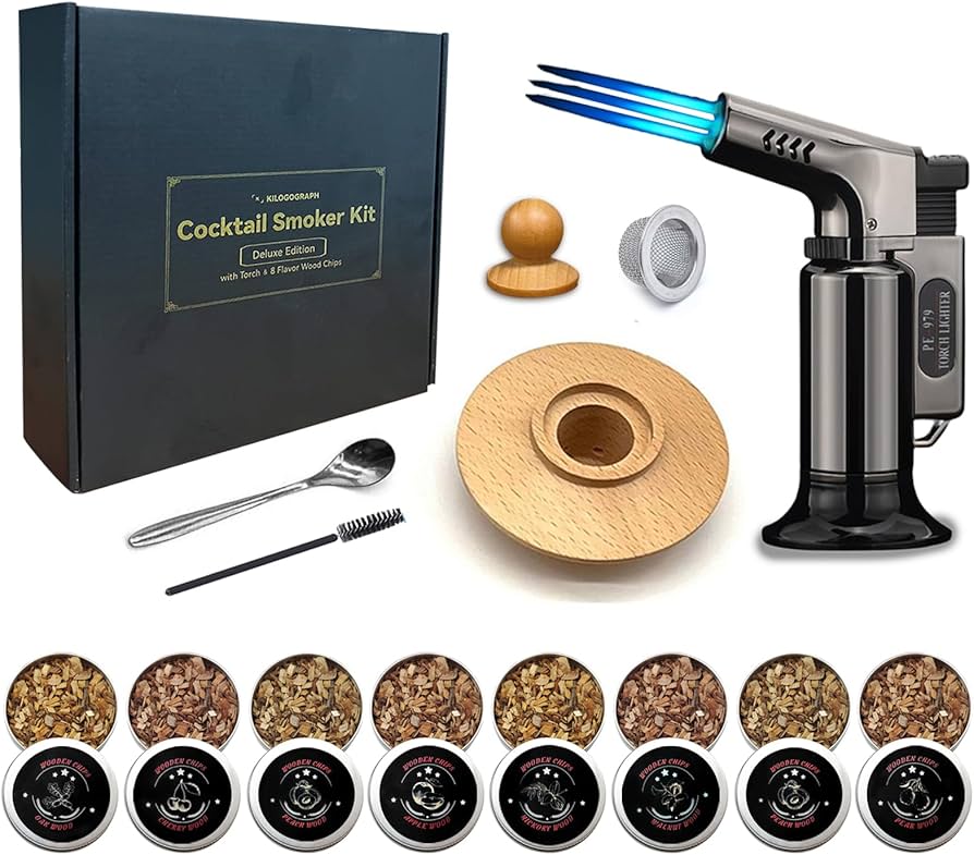 Amazon.com : KILOGOGRAPH Cocktail Smoker Kit - with 3 Nozzle Torch