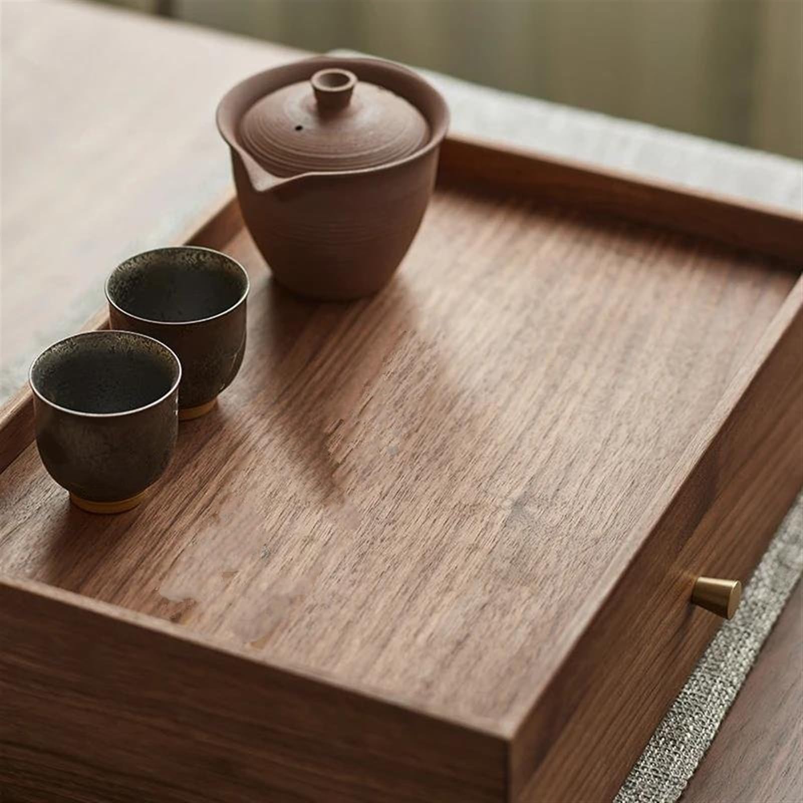 Collar Organizador Negocio de Madera sólida Caja de Almacenamiento de Almacenamiento de té Caja de Almacenamiento de Pastel de té con cajón