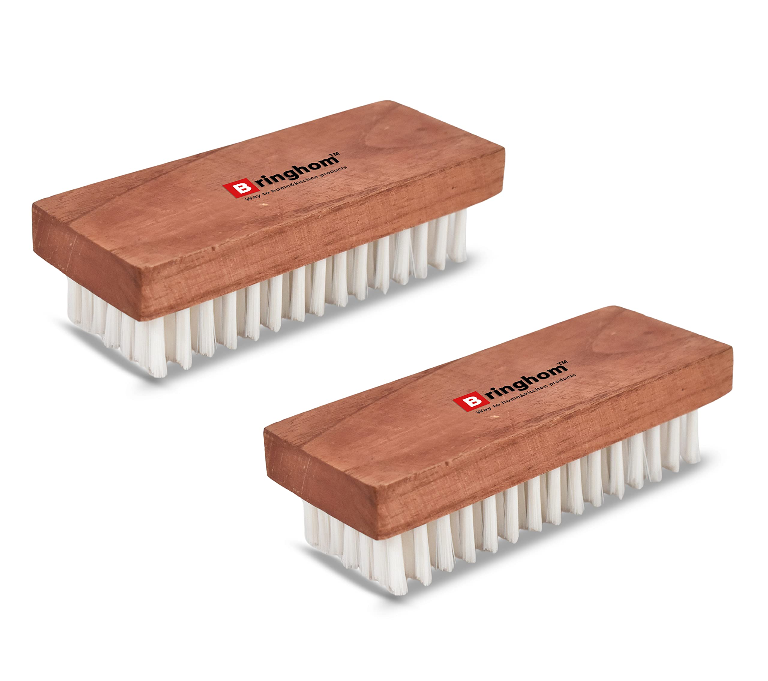 Bringhom Pack of 2 Wooden Cloth Brush with Smooth Straight Bristles for Washing, Dusting, Cleaning Multipurpose Use in Home Kitchen (Wooden) (B09H514R6V) Amazon Price History, Amazon Price Tracker