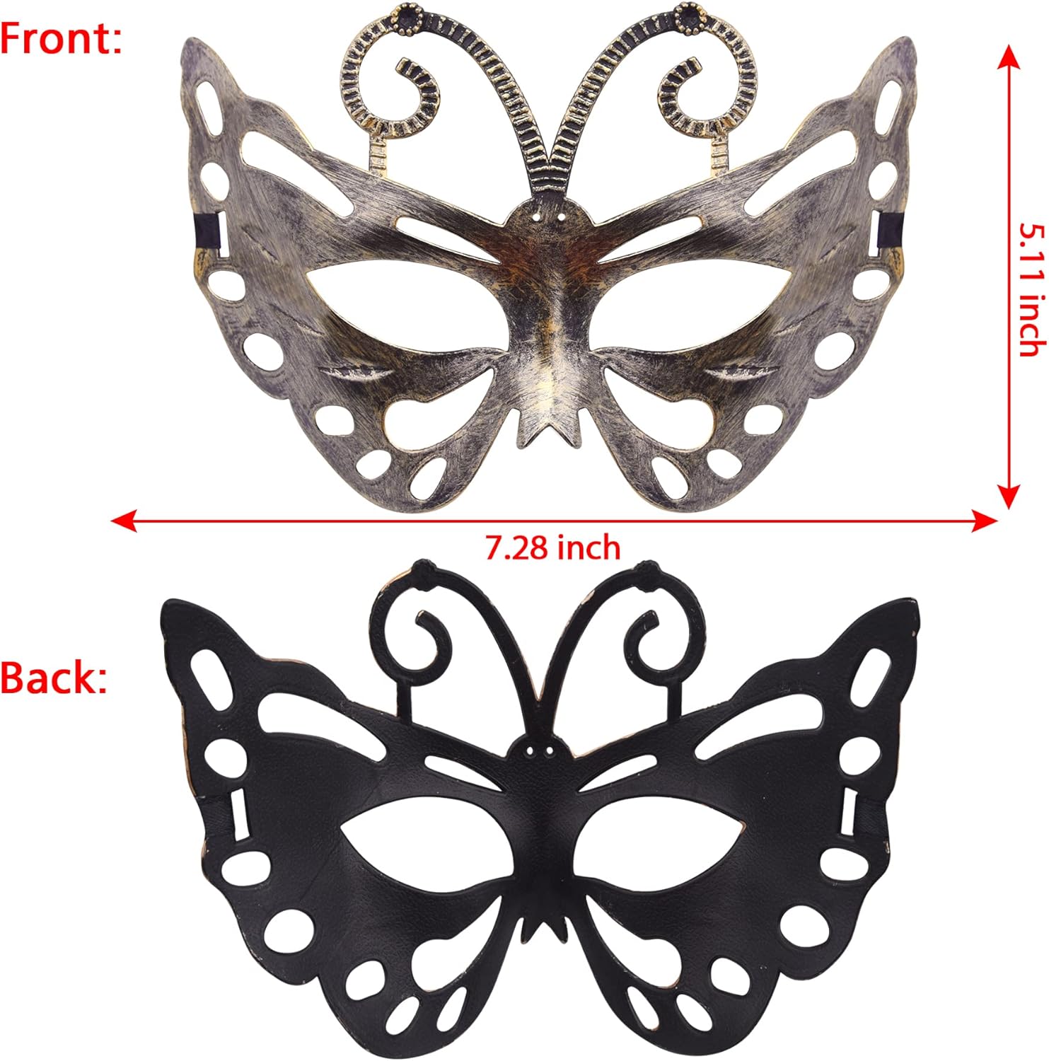 Miniatura 2 de FEQO 32 máscaras de mascarada, máscaras antiguas vintage venecianas