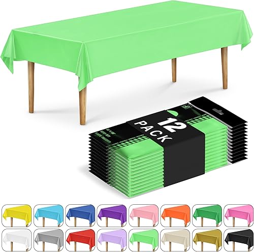Miniatura 11 de DecorRack 2 manteles rectangulares de plástico sin BPA, 54 x 108 pulgadas, manteles rectangulares para mesa de comedor, fiestas, pícnic, campamento