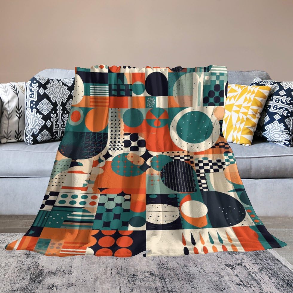 Couverture en micro polaire 152x203 cm légère et douce pour canapé et lit toutes saisons