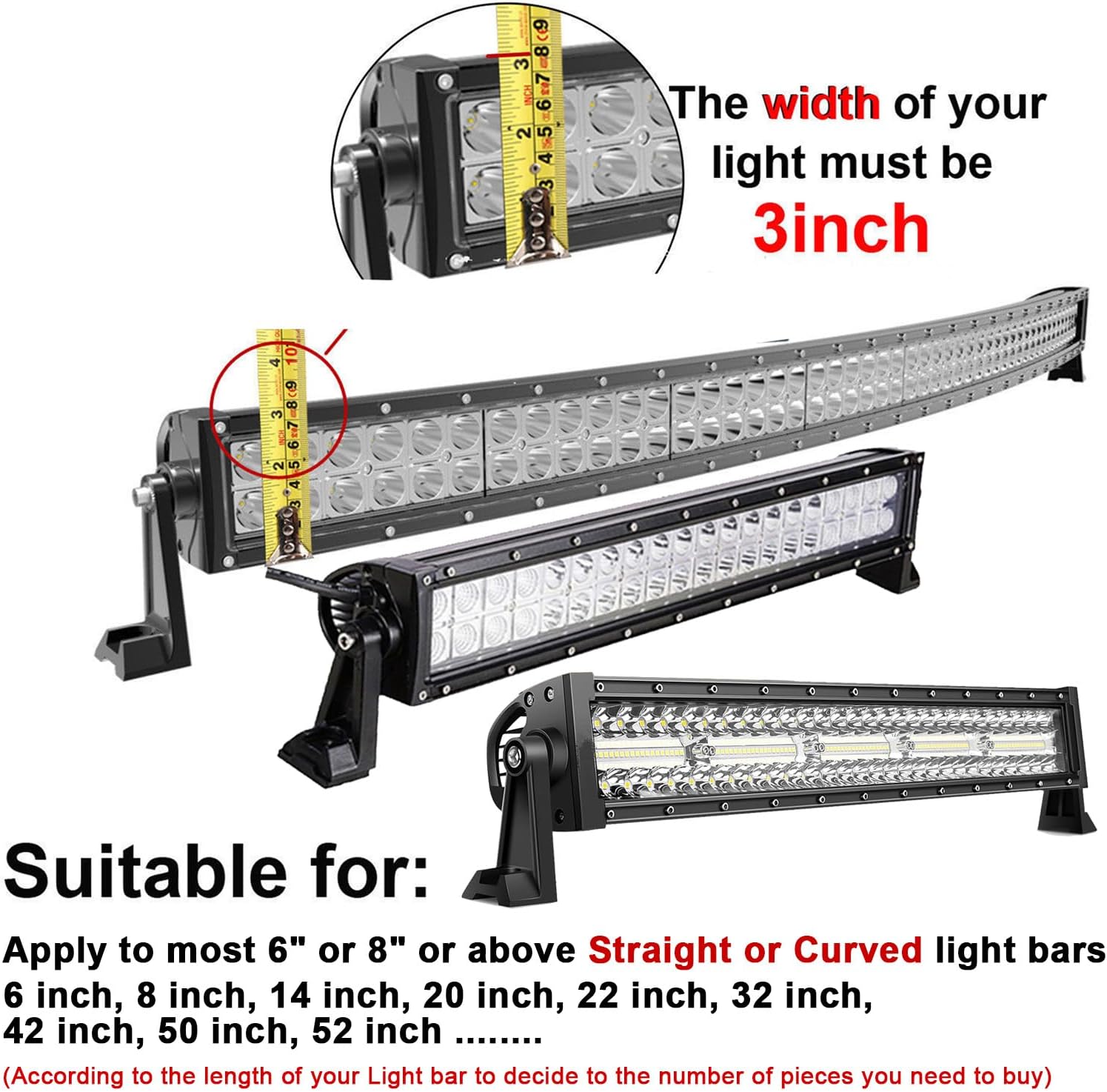 22inch LED Light Bar Cover Protective Polycarbonate Lens Cover for Straight/Curved Offroad Light Bar Dustproof Scratch-Proof Cover ATV SUV Truck 4x4 Hunting Driving(Green,1pc 6inch and 2pcs 8inch)