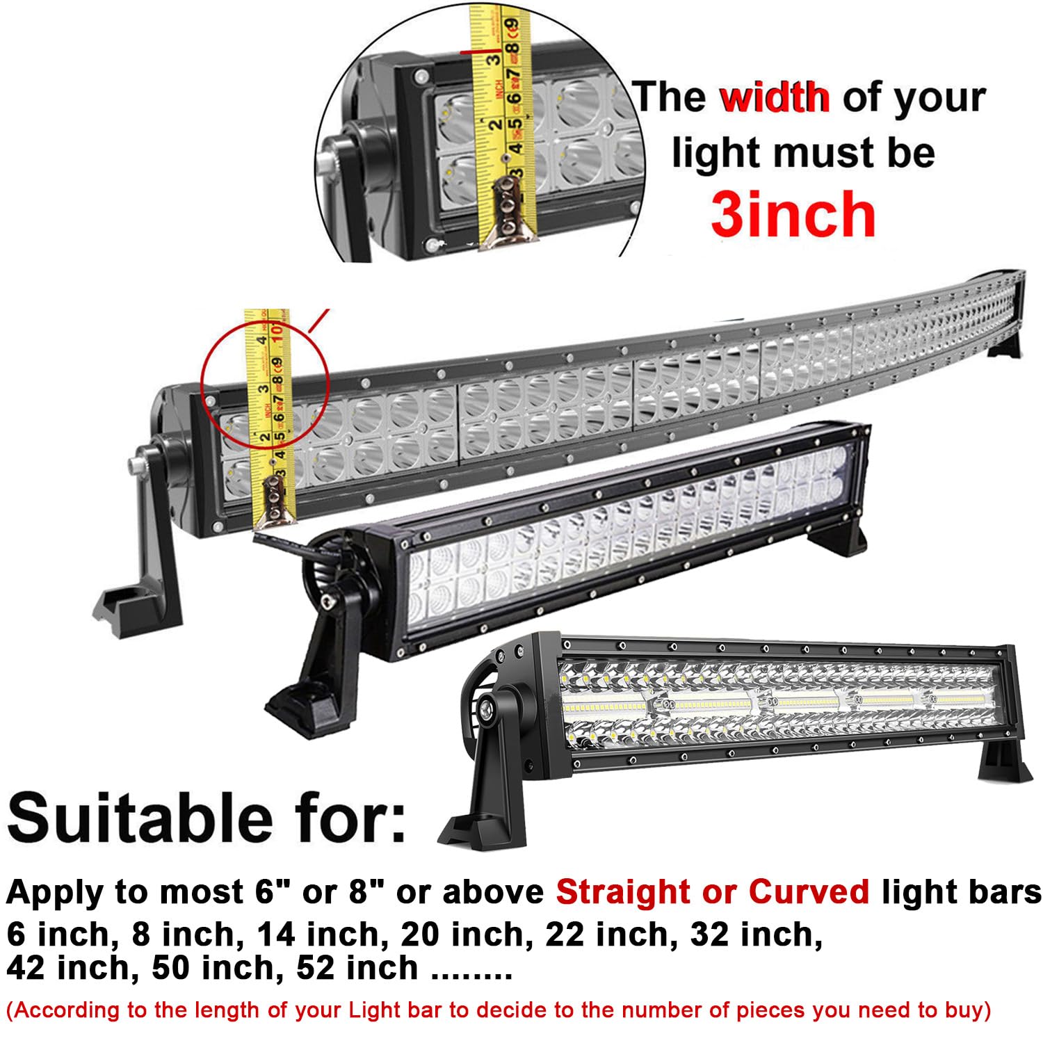 Osłona listwy świetlnej LED o przekątnej 132 cm, wodoodporna, pyłoszczelna, odporna na zarysowania osłona świetlna (5 szt. 20 cm i 2 szt. 15 cm, niebieskie osłony), do prostych/zakrzywionych świateł